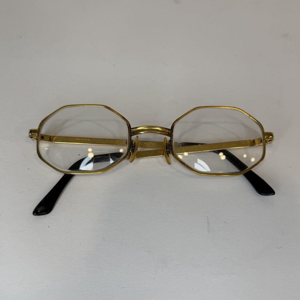 Vintage Art Craft Octagon Eyeglasses Reading Glasses Focal Gold Frames Only